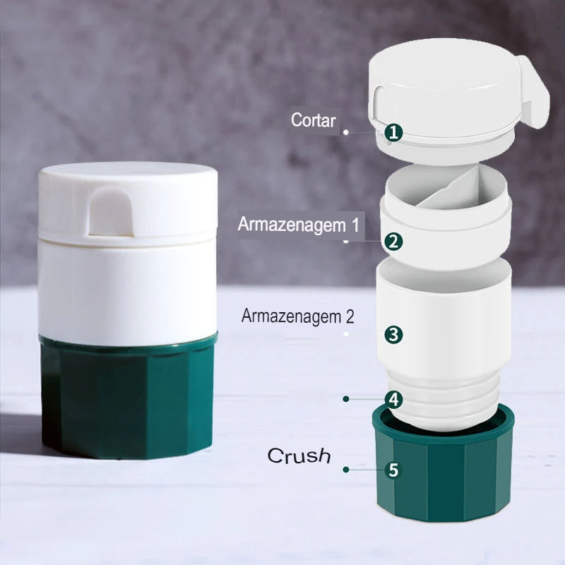 Triturador de Comprimidos 3 em 1 Portátil